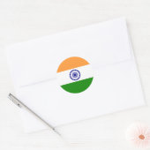 Sticker Rond Drapeau Indien - Image de haute qualité (Enveloppe)