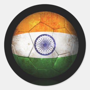Sticker Rond Drapeau Indien porté Football de football balle