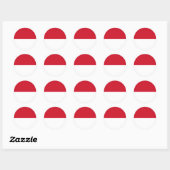 Sticker Rond Drapeau Indonésie (Feuille)