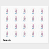 Sticker Rond Drapeau Intergenre Pride Chat Lgbtq Cute Chat Clas (Feuille)