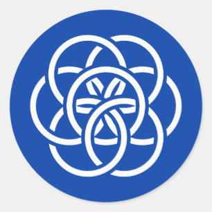 Sticker Rond Drapeau international de la planète Terre
