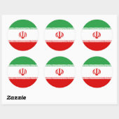 Sticker Rond Drapeau Iran (Feuille)