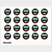 Sticker Rond Drapeau Iran (Feuille)