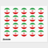 Sticker Rond Drapeau Iran (Iran) (Feuille)