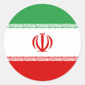 Sticker Rond Drapeau Iran (Iran) (Devant)
