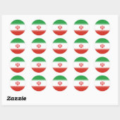 Sticker Rond Drapeau iranien (Feuille)
