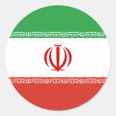 Sticker Rond Drapeau iranien (Devant)