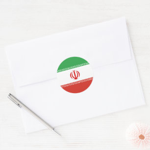 Sticker Rond Drapeau iranien