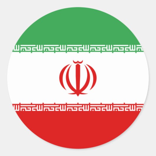 Sticker Rond Drapeau iranien, Drapeau iranien (Devant)
