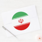 Sticker Rond Drapeau iranien, Drapeau iranien (Enveloppe)
