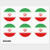 Sticker Rond Drapeau iranien, Drapeau iranien (Feuille)