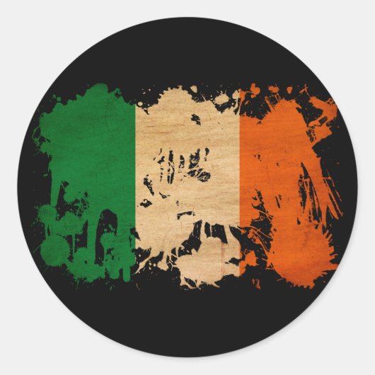 Sticker Rond Drapeau irlandais (Devant)