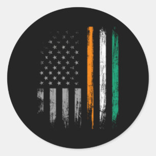 Sticker Rond Drapeau Irlandais Américain St Patrick'S Day