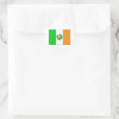 Sticker Rond Drapeau irlandais chanceux (Sac)