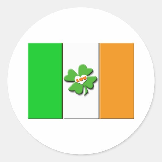 Sticker Rond Drapeau irlandais chanceux (Devant)