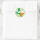 Sticker Rond Drapeau irlandais du Texas (Sac)