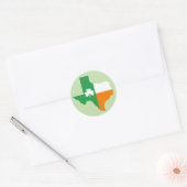 Sticker Rond Drapeau irlandais du Texas (Enveloppe)