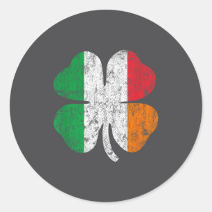 Sticker Rond Drapeau irlandais italien Italie Irlande St Patric