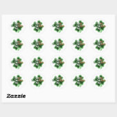 Sticker Rond Drapeau irlandais Joyeuse Saint-Patrick (Feuille)