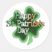 Sticker Rond Drapeau irlandais Joyeuse Saint-Patrick (Devant)