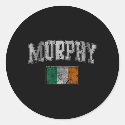 Sticker Rond Drapeau irlandais Murphy Irlande Jour de la Saint  (Devant)
