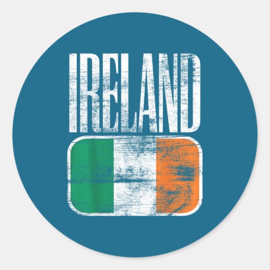Sticker Rond Drapeau Irlande Suprt (Devant)