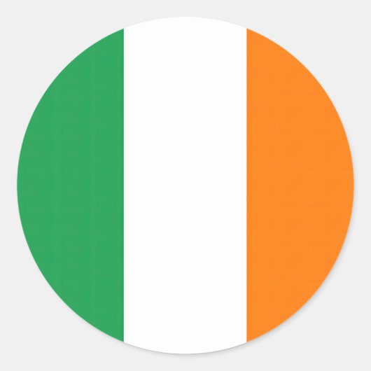 Sticker Rond Drapeau Irlande Tricolore (Devant)
