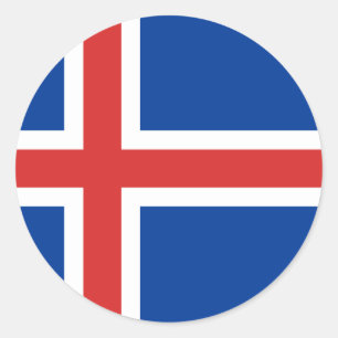 Sticker Rond Drapeau islandais