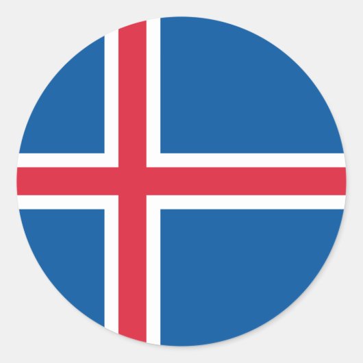 Sticker Rond Drapeau islandais, Drapeau islandais (Devant)