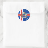 Sticker Rond Drapeau islandais, vacances/sports (Sac)