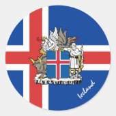 Sticker Rond Drapeau islandais, vacances/sports (Devant)