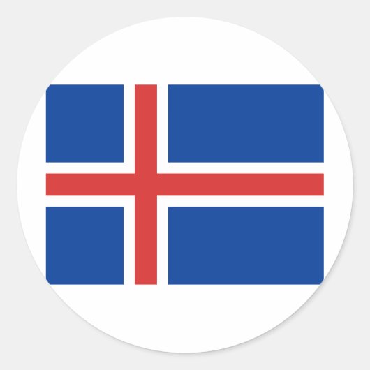 Sticker Rond Drapeau Islande (Devant)