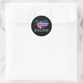 Sticker Rond Drapeau Islande (Sac)