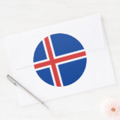 Sticker Rond Drapeau Islande (Enveloppe)