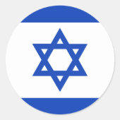 Sticker Rond Drapeau Israël (Devant)