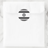 Sticker Rond Drapeau Israël monochrome (Sac)