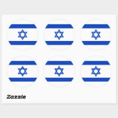 Sticker Rond Drapeau israélien, Drapeau d'Israël (Feuille)