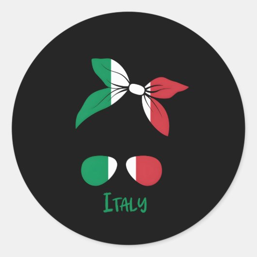 Sticker Rond Drapeau Italia Italie (Devant)