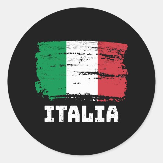 Sticker Rond Drapeau Italie (Devant)