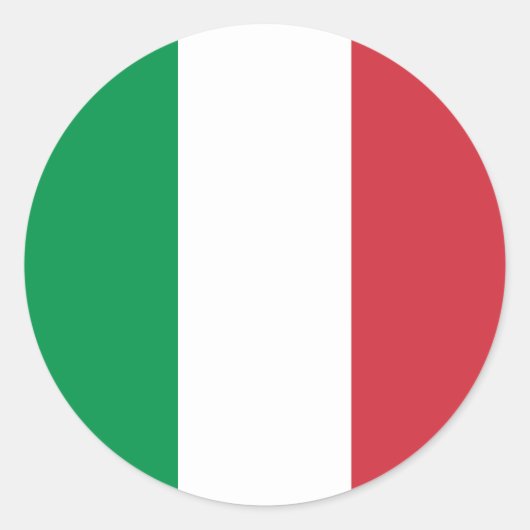 Sticker Rond Drapeau Italie (Devant)
