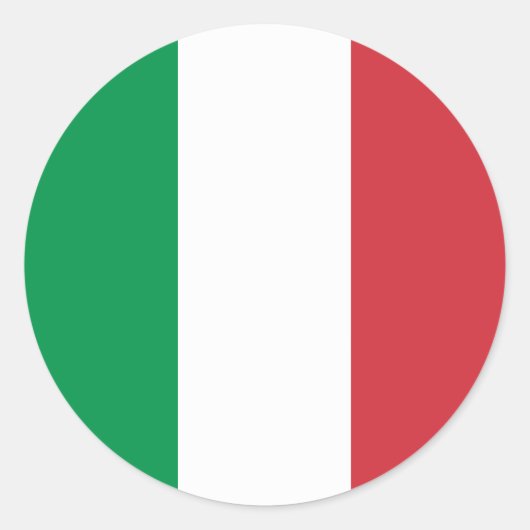 Sticker Rond Drapeau Italie (Devant)
