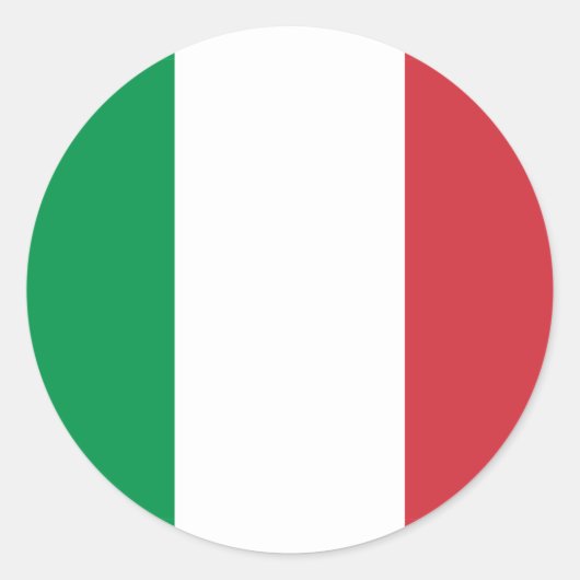 Sticker Rond Drapeau Italie (Devant)