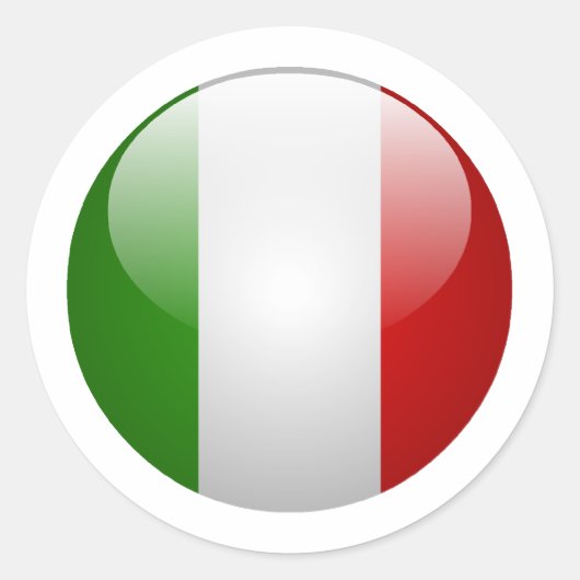 Sticker Rond Drapeau Italie (Devant)