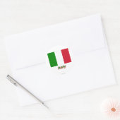 Sticker Rond Drapeau Italie avec nom (Enveloppe)