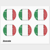 Sticker Rond Drapeau Italie vintage (Feuille)