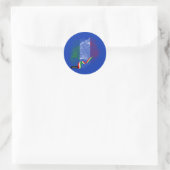 Sticker Rond Drapeau italien (Sac)