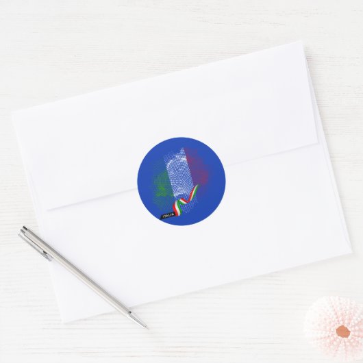 Sticker Rond Drapeau italien (Enveloppe)