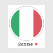 Sticker rond drapeau italien (Feuille)