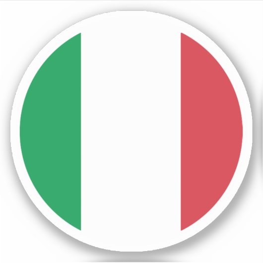 Sticker rond drapeau italien (Devant)