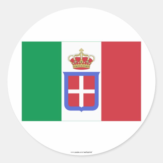 Sticker Rond Drapeau italien (1861-1946) (Devant)